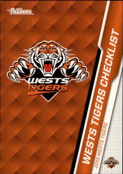 2015 ESP Traders #160 Wests Tigers Checklist Front